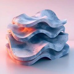 Obraz premium Captivating Isometric Stone Textured Formations on Gradient Backdrop long title Captivating 3D
