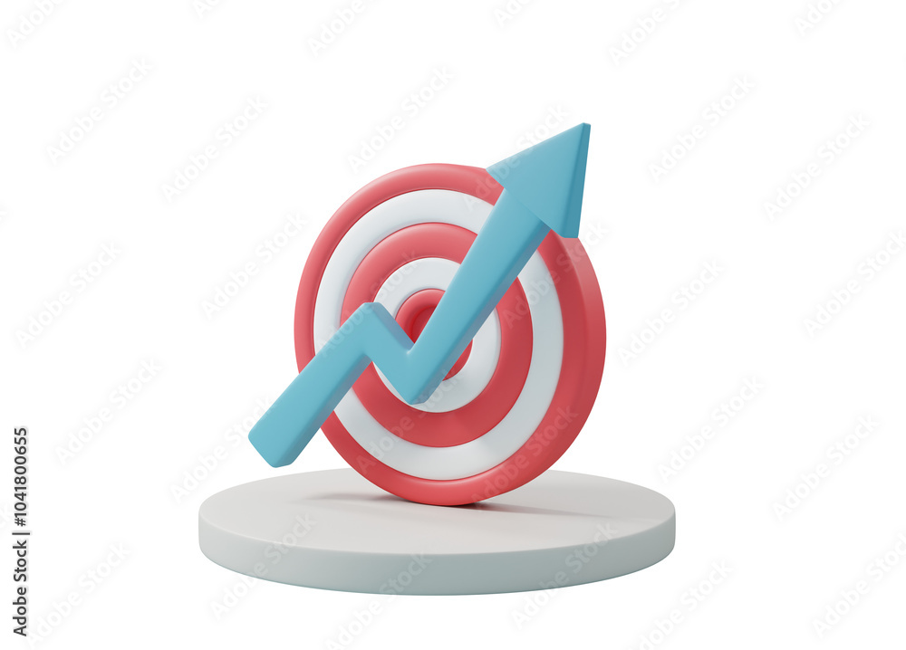 Aufkleber 3d rendered illustration of an icon. sustainable growth starts with setting clear goals. the upward 