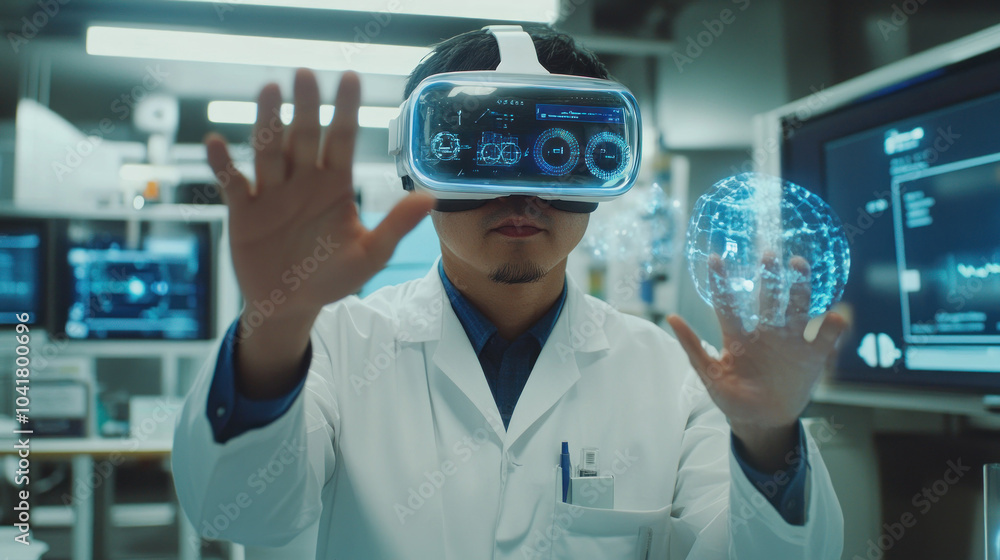 Poster scientist explores virtual reality in tech lab setup