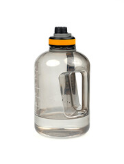 A large plastic water bottle for daily health care on isolated white background.