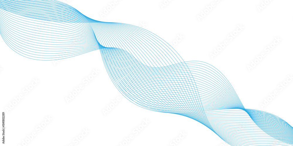 Wall mural colorful wave lines. blue lines background. modern and curved seamless wavy flowing wave lines and g