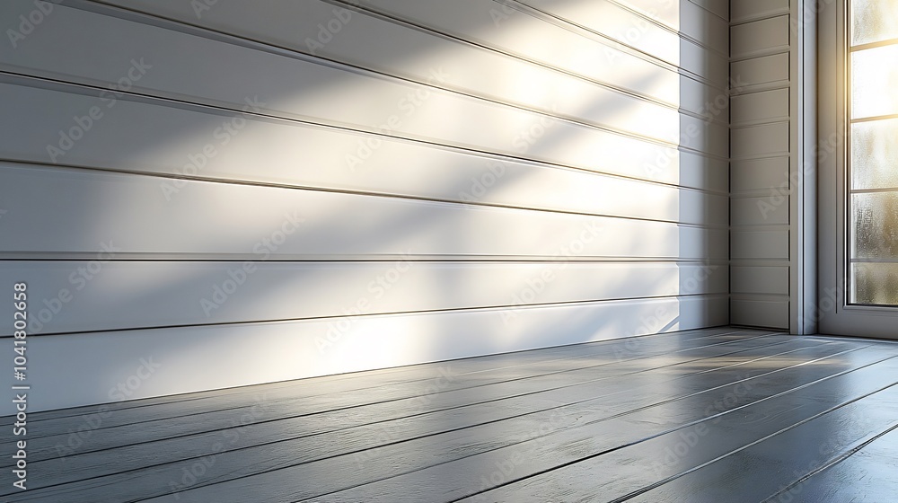 Poster light grey panelling wall background sleek horizontal lines creating a modern streamlined look with 