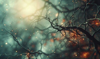 Neurons brain cell medical background