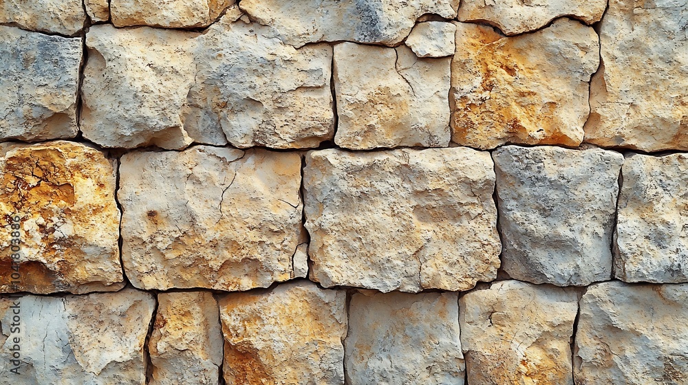 Aufkleber light tan gray stone wall texture with distinct natural shapes and a subtle repeating pattern creati