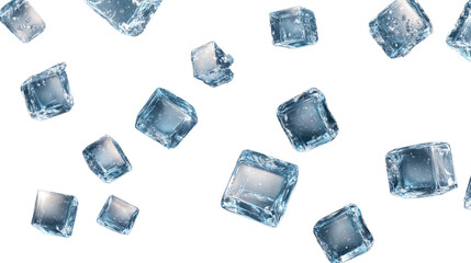 Obraz premium Ice cubes isolated on a white background