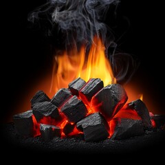red burning coal. fire