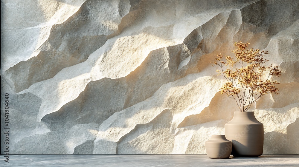 Aufkleber light tan gray stone wall texture with distinct natural shapes and a subtle repeating pattern creati