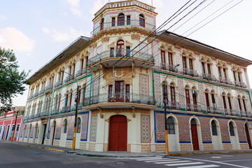 Fototapeta premium Houses, streets and important buildings of the city of Iquitos, Peru