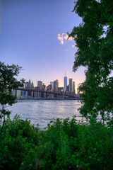 The New York City skyline from Brooklyn, New York.