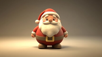 Obraz premium A cartoonish image of Santa Claus standing on a white background