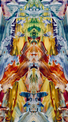 Fototapeta premium Abstract background art . Ethnic pattern. Mixtures of oil paint. Trendy hand painting canvas. Wall decor and Wall art prints Idea. 3D Texture. Art object