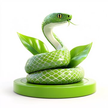 Coiled Green Snake Icon