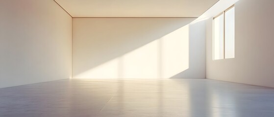 Minimalistic Empty White Room with Smooth Flooring and Clean Design