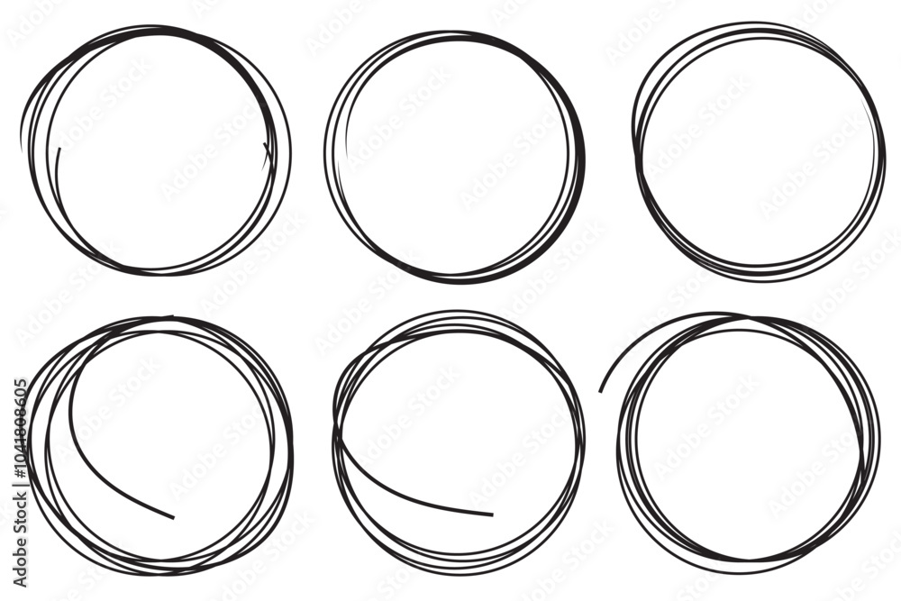 Canvas Prints super set of circles lines sketch hand drawn. doodle circles for design elements, messages, notes la