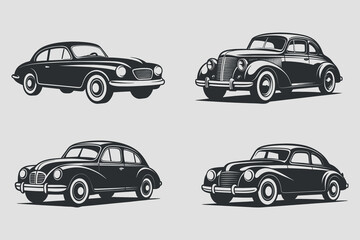 Fototapeta premium car silhouettes set, large pack of vector silhouette design