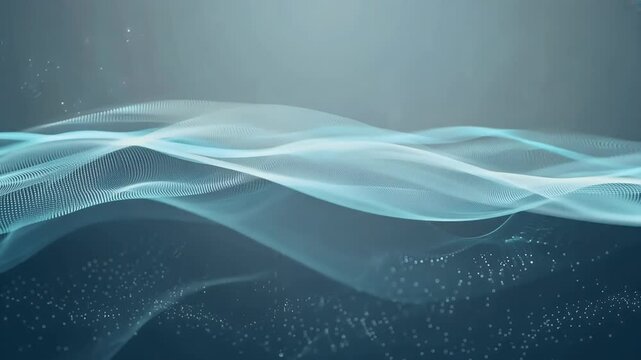 An abstract digital background features rippled liquid effects flowing particles dancing waves light creating cyber technologythemed animation that loops seamlessly stunning 4K resolution sea three