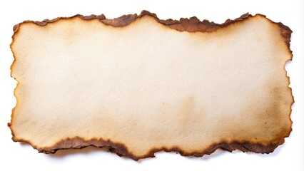Fototapeta premium Burnt edges paper on white background
