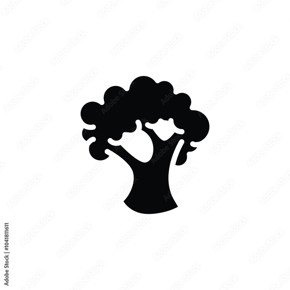 Poster broccoli solid icon vector design good for web or mobile app