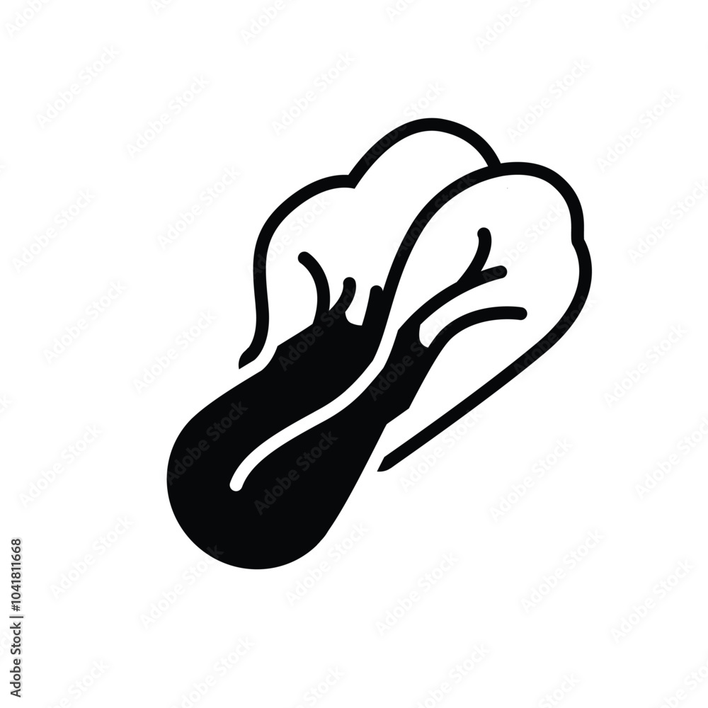 Poster chinese cabbage solid icon vector design good for web or mobile app