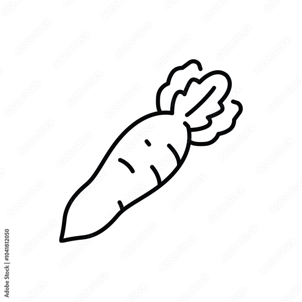 Poster white radish thin outline icon vector design good for web or mobile app