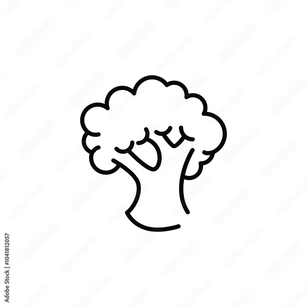 Poster broccoli thin outline icon vector design good for web or mobile app