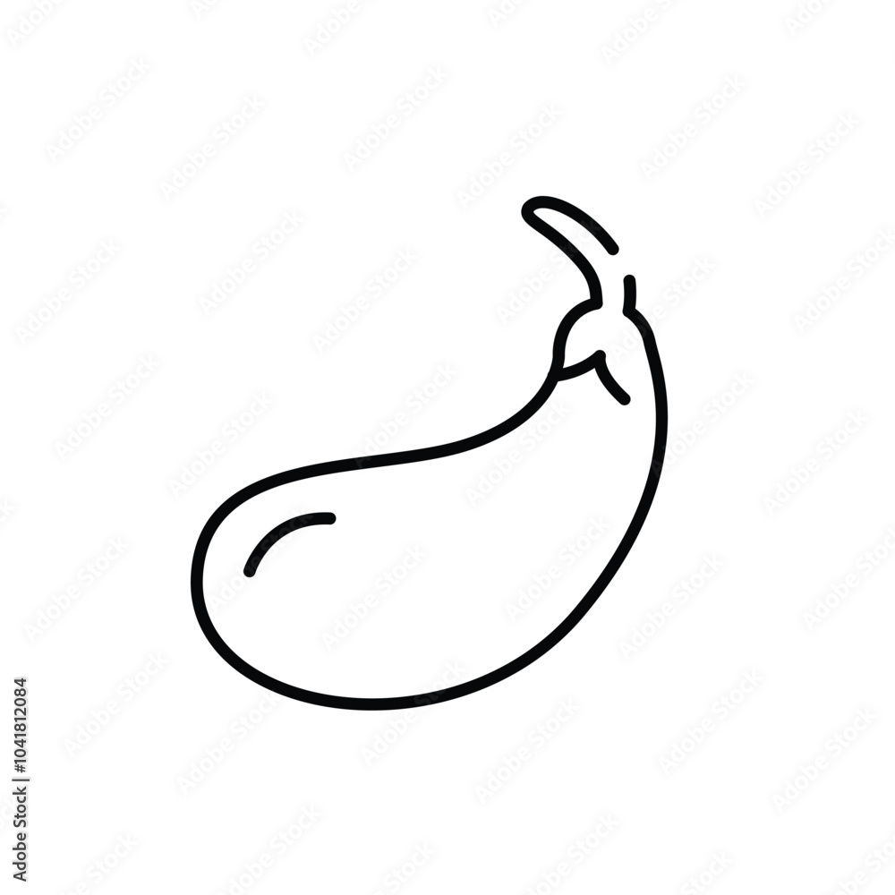 Poster eggplant thin outline icon vector design good for web or mobile app