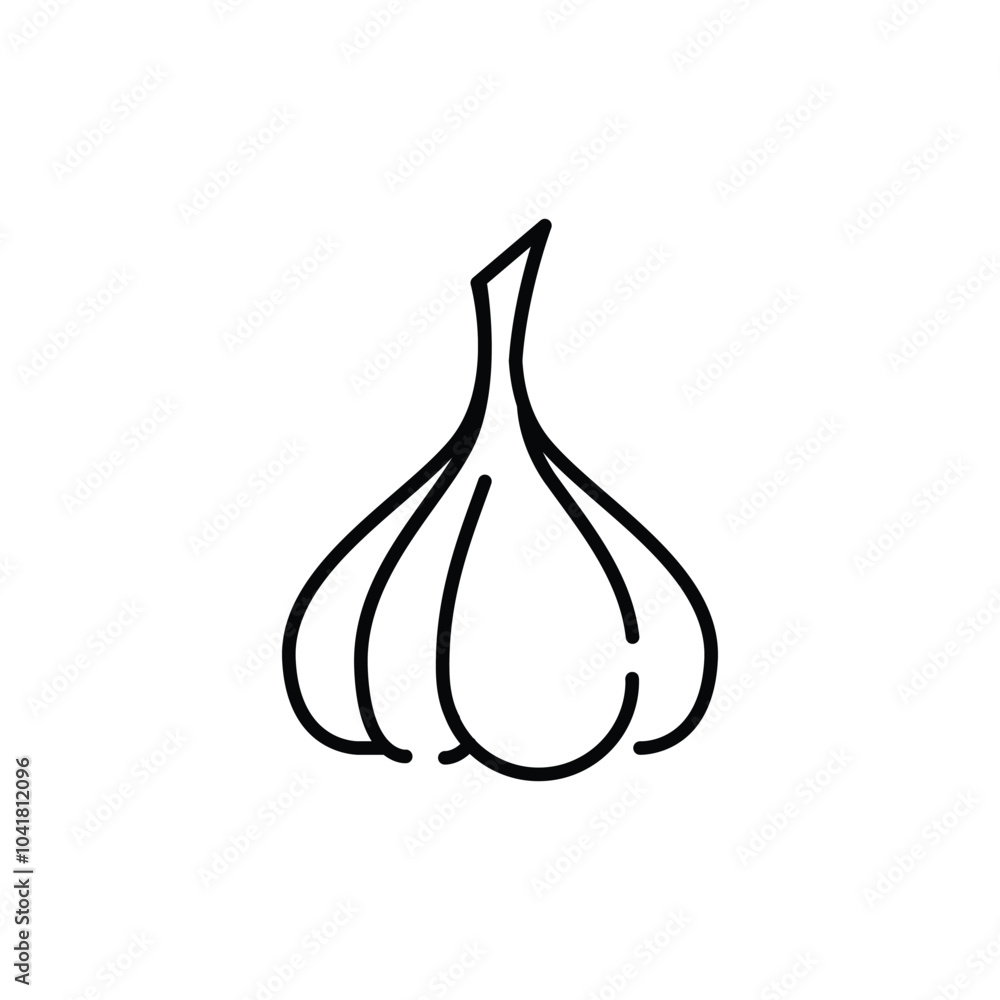 Poster garlic thin outline icon vector design good for web or mobile app