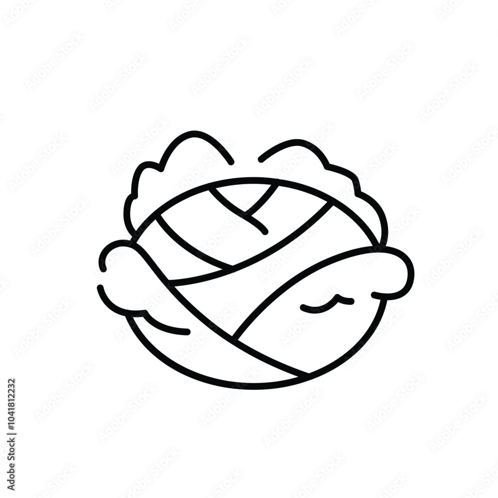 Poster cabbage thin outline icon vector design good for web or mobile app