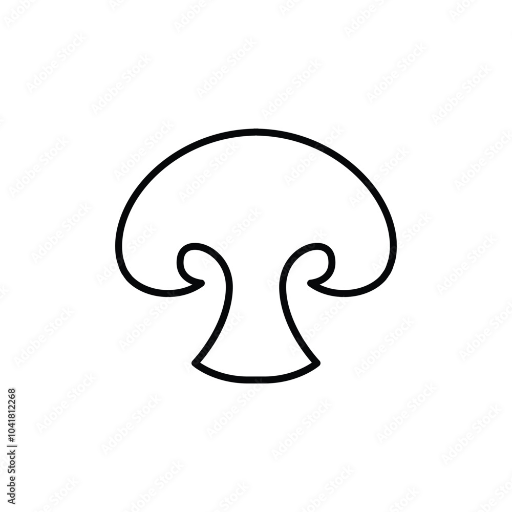 Aufkleber mushroom thin outline icon vector design good for web or mobile app