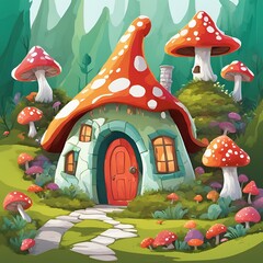 Naklejka premium cartoon fantasy hut isolated on white