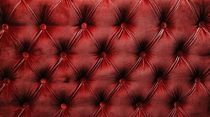 Elegant Red Upholstered Fabric Background Texture
