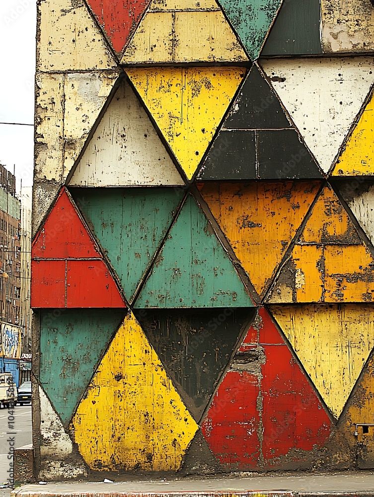 Poster colorful dynamic composition of intersecting lines