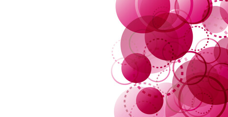 Pink Geometric Round Shape On White Background. Abstract Business Banner. Technology Wallpaper. Vector Illustration. Futuristic. Minimal. Frame