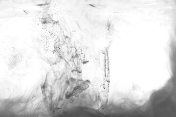 Black color-ink dye melt on white background,Abstract smoke pattern,Colored liquid dye,Splash paint	