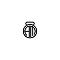 AM monogram logo design letter text name symbol monochrome logotype alphabet character simple logo