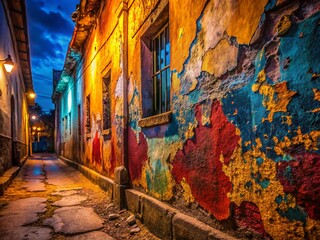 Fototapeta premium Cracked Old Painted Wall Background with Long Exposure Texture for Artistic Visuals and Design Projects