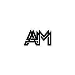 AM monogram logo design letter text name symbol monochrome logotype alphabet character simple logo