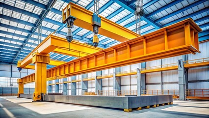 Crane Block with H-Beam on White Background - Industrial Equipment Photography for Construction and Engineering