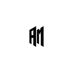 AM monogram logo design letter text name symbol monochrome logotype alphabet character simple logo