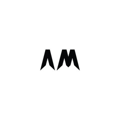 AM monogram logo design letter text name symbol monochrome logotype alphabet character simple logo