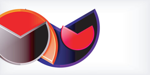 Glass reflective geometric round shapes background. Vector Illustration For Wallpaper, Banner, Background, Card, Book Illustration, landing page