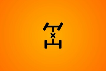 Center differential lock icon on an amber background