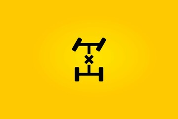 Differential lock icon on a yellow background