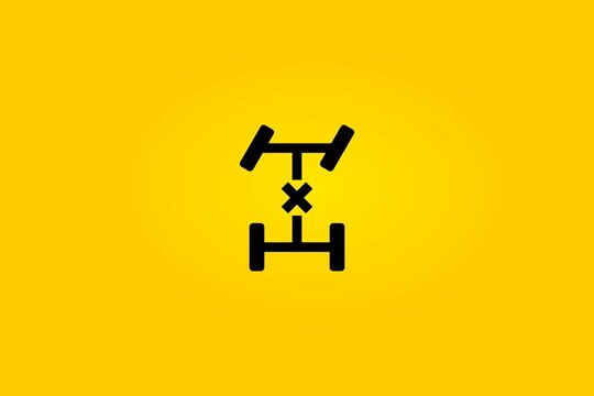 Differential lock icon on a yellow background