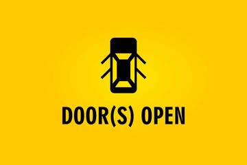 Automotive Open Door warning icon with text