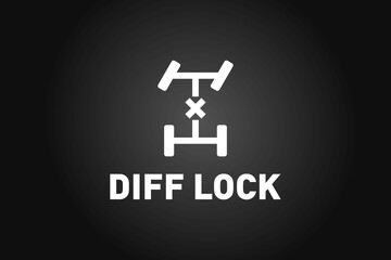 Automotive center diff lock icon on a dark background