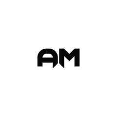 AM monogram logo design letter text name symbol monochrome logotype alphabet character simple logo