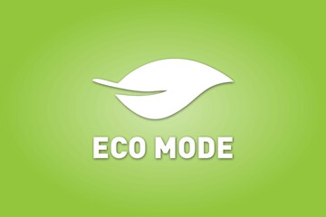 White leaf and Eco Mode text