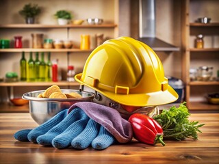 Creative Occupational Safety Symbols with Kitchen Utensils for Culinary Safety Awareness