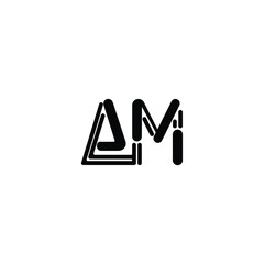 AM monogram logo design letter text name symbol monochrome logotype alphabet character simple logo